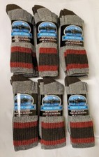 12 Pair Heather Grey MERINO Wool Blend Socks Men's Med-Large FREE SHIP