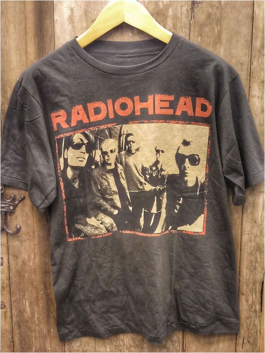 Radiohead Rock Band Merch, Vintage Graphic 100% Cotton Men Radiohead Rock Band Merch, Vintage Graphic 100% Cotton Men