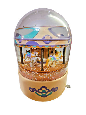 Vtg Willitts Design Musical box Carousel Snow Globe- Works