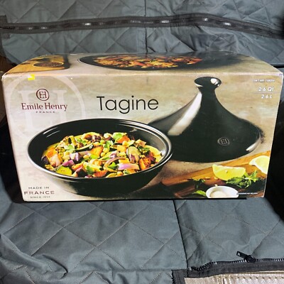 Emile Henry  France Tagine, 2.6 Quart  Ceramic Made In France. Black