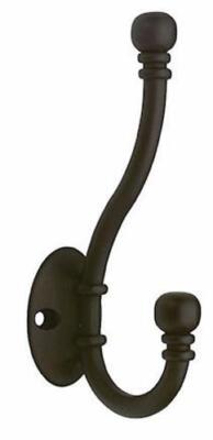 (5 Pack) Ball End Two Prong Coat Hook 5 1/8 inch - Dark Oil Rubbed Bronze P2669-