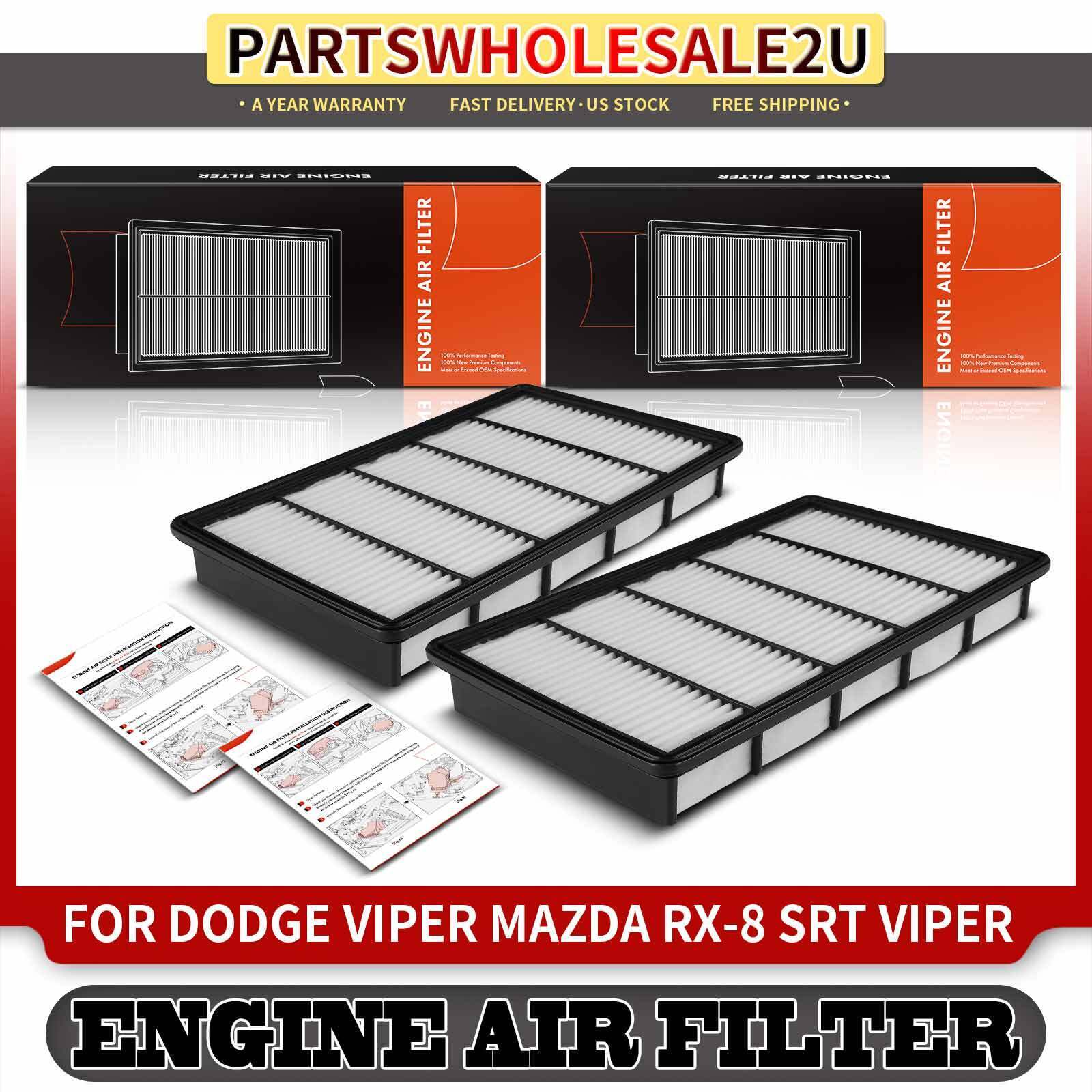 2x Engine Air Filter for Dodge Viper 08-17 Mazda RX-8 04-11 SRT Viper 2013 2014