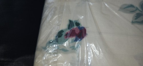 Vtg Twin Flat Sheet Floral Botanical NEW No Iron Percale Spring Ind USA NOS - Picture 8 of 11