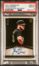 JAKE BURGER 2022 Chronicles STUDIO BLACK AUTO [GOLD 5/10]-PSA 8-P1/NH--CHI/MIAMI