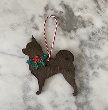 Decorative Wooden Holiday Chihuahua Ornament