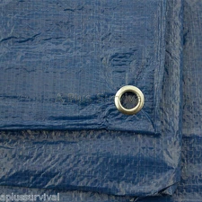 Blue Tarp 9' x 12' with Grommets Camping Emergency Survival Shelter Snow Rain