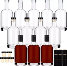 12Pack Glass Bottles with Cork 12Oz Clear Glass Bottles 375Ml Nordic Bottles Wit