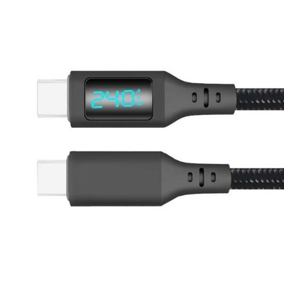 240W Fast Charging Cable USB2.0 Type C Cord 480Mbps Data Transfer LED Display