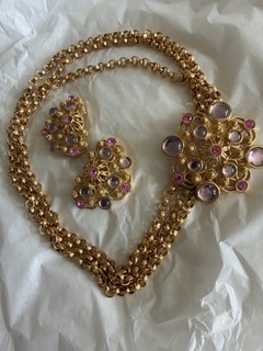 Vintage 80s Jose Barrera for Avon Marbella Necklace And clip On Earring Set