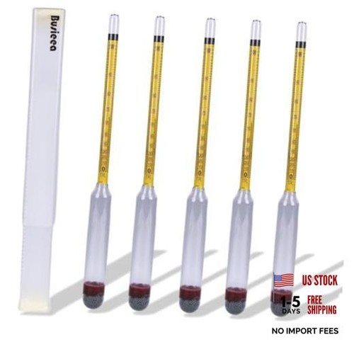 5Pcs Alcohol Hydrometer 0-200 Tralle for Moonshine & Liquor - 5pc Five Pcs