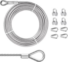 3/16 Stainless Steel Cable, 50Ft Wire Rope, 3/16" Aircraft Cable with 7x19