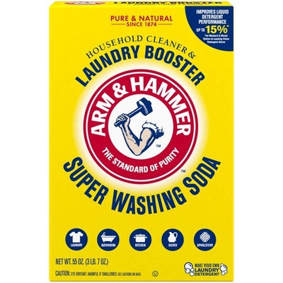 ARM & HAMMER Super Washing Soda Household Cleaner 55 Ounce (Pack of 1), Multi 