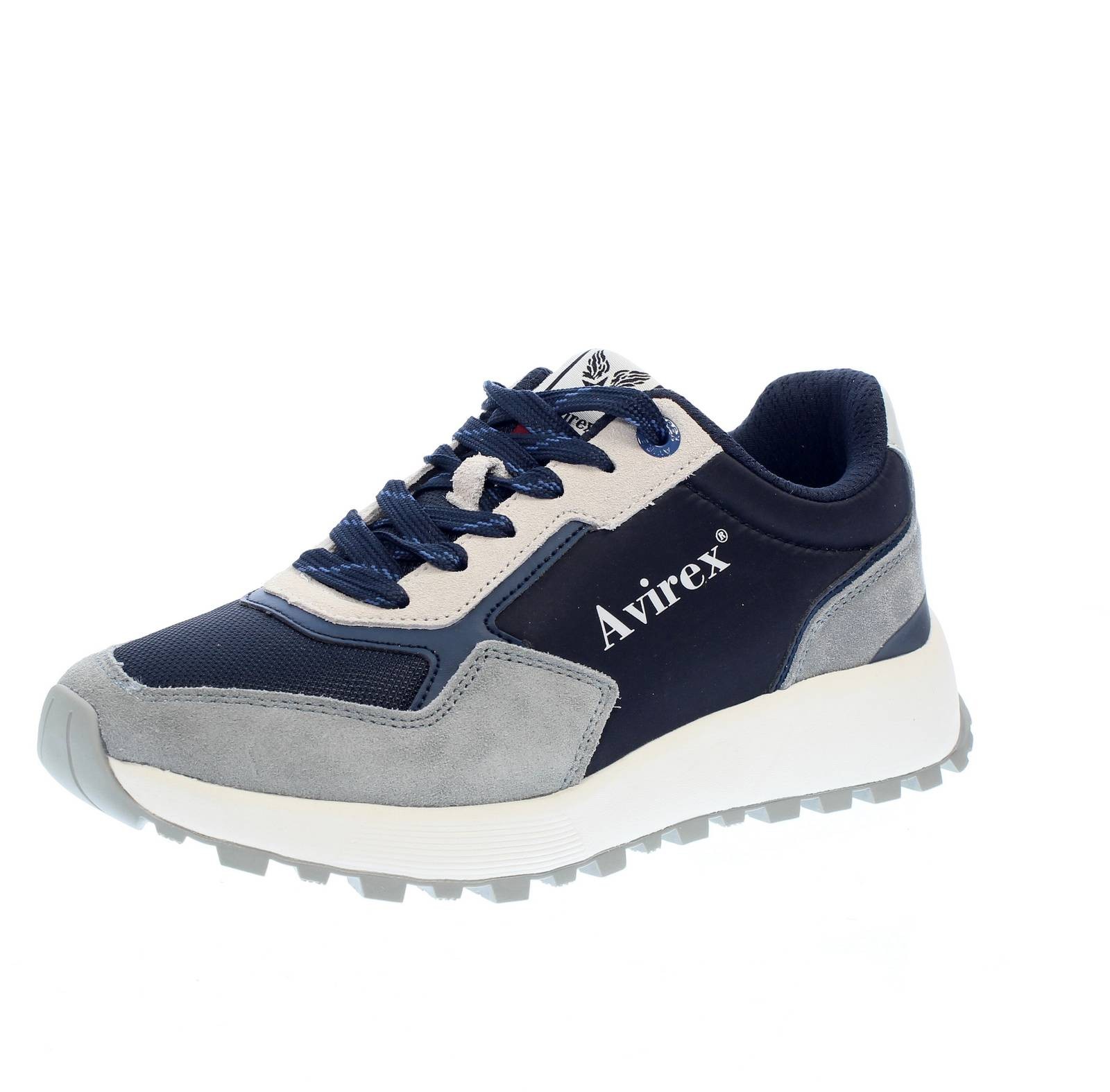 Avirex Lester - Sneaker aus Wildleder und blauem Stoff - Größe 40 [24,5 cm] Schuhe