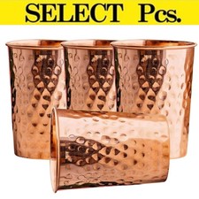 Hammered Copper Water Glass Tumbler Cup Mug Good Health Benefit 300ml (SELECT PA