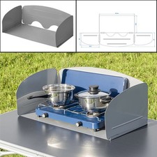 Koch Windschutz Camping Kocher Outdoor Metall faltbar mit Basisplatte 63x30,5x25