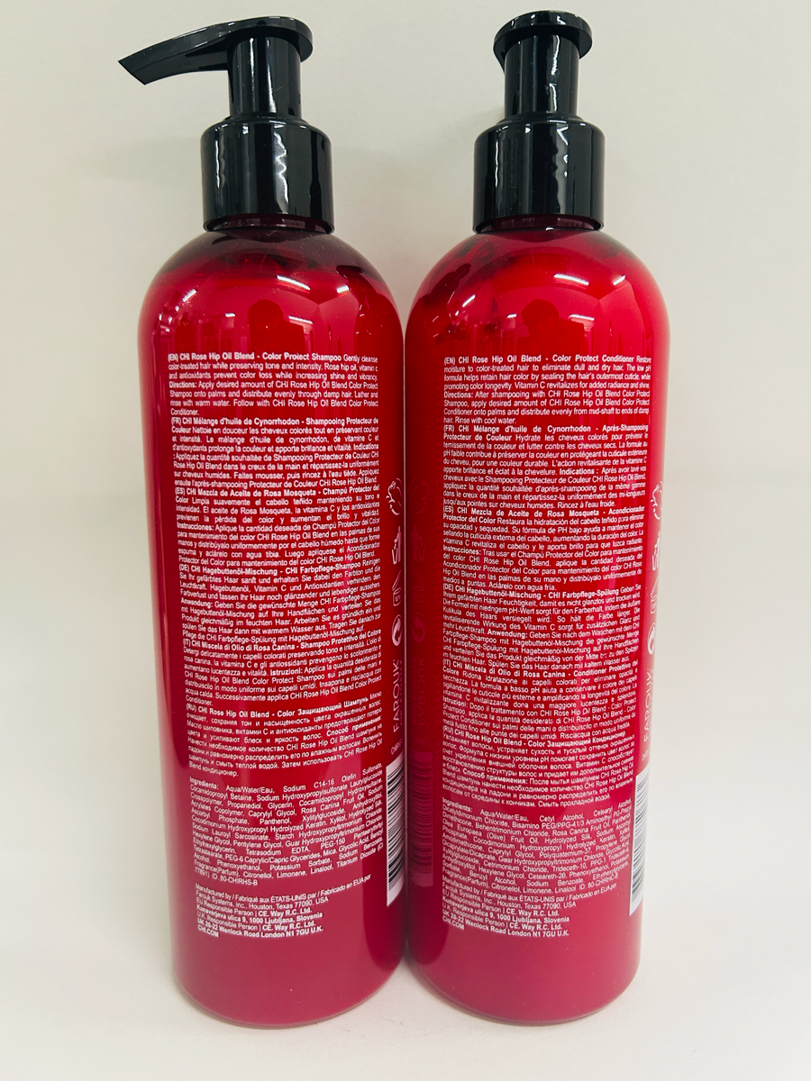 CHI Rose Hip Oil Color Protect Shampoo & Conditioner 11.5 oz Combo