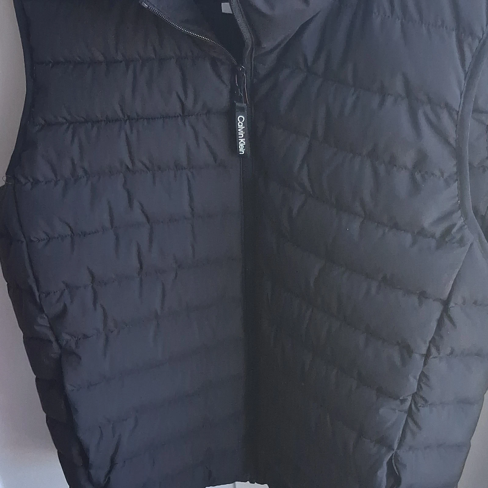 Calvin Klein Men's Black Quilted Puffer Vest Full Zip Stand Collar Size L image 1