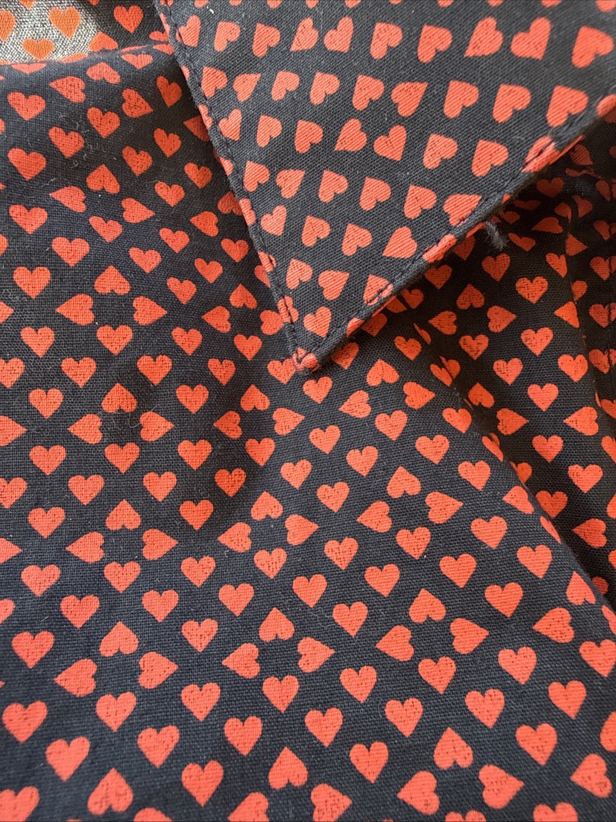 Men's Long Sleeve Dress Shirt Slim Fit Casual Size L - Heart Pattern thumbnail 3