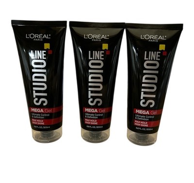 3 PK L'Oreal Paris Studio Line Mega Hair Gel, 6.8 Ounce Each
