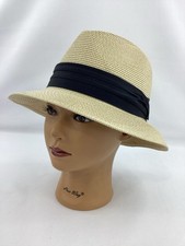 Furtalk Women s Fedora Hat Panama Style Black Band SIZE LARGE Adjustable Strap