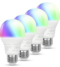 Amazon Basics White Color Changing Smart A19 LED Light Bulb Works w Alexa 4-pack