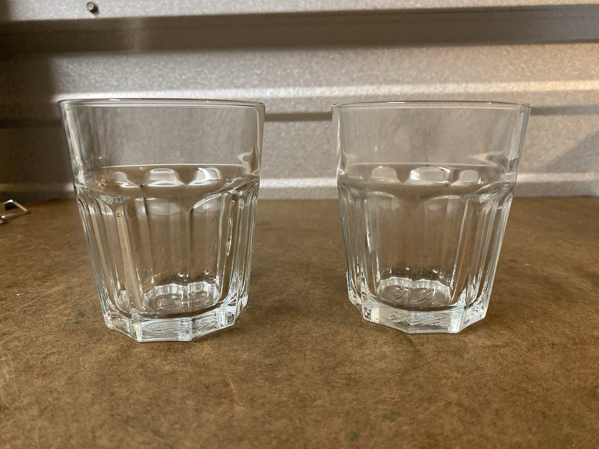 IKEA Pokal Glass Clear Tumbler 9 Panel 21412 Bulgaria 3.75” Set Of