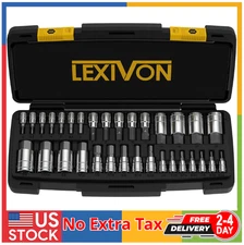LEXIVON Master HEX Bit Socket Set Premium S2 Alloy Steel Complete 32-Piece