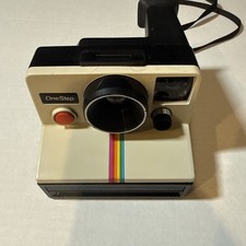 Vintage Polaroid One Step Land Camera Rainbow Stripe SX-70 with Strap