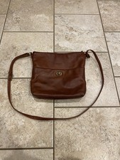 Margot New York Soft Genuine Leather Crossbody Shoulder Bag Purse Brown