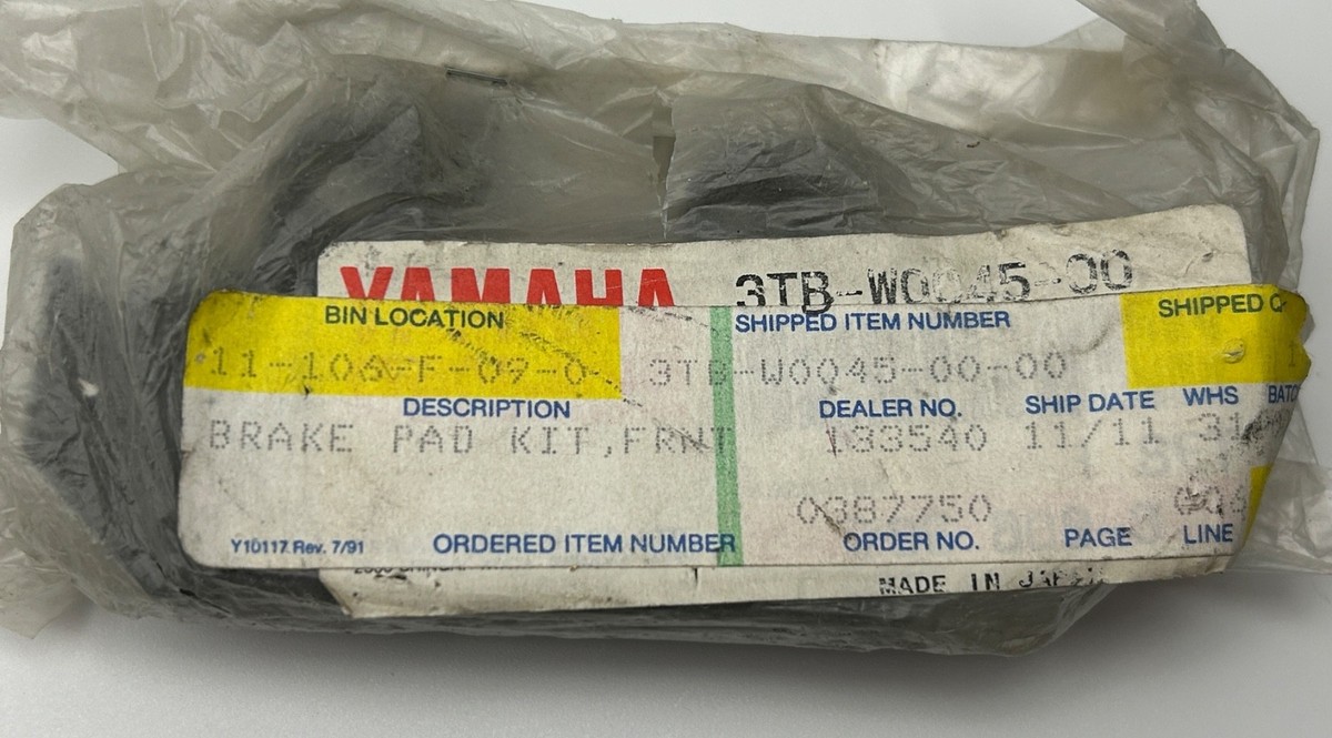 ^_^ OEM YAMAHA BRAKE PAD 1990-1995 XT 600 XT600 3TB-W0045-00 Front