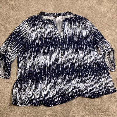 Ava & Grace Geometric Tunic Womens 3X Plus Textured Avant Garde Chic Pullover