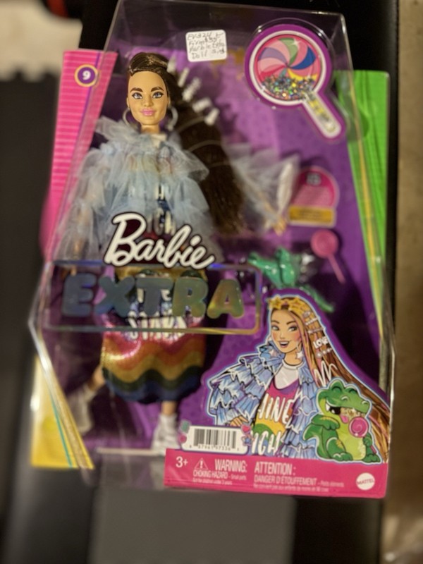 15 PCS BARBIE MATTEL EXTRA DOLL #9 BLING HAIR CLIPS WITH CROCODILE PET 12"