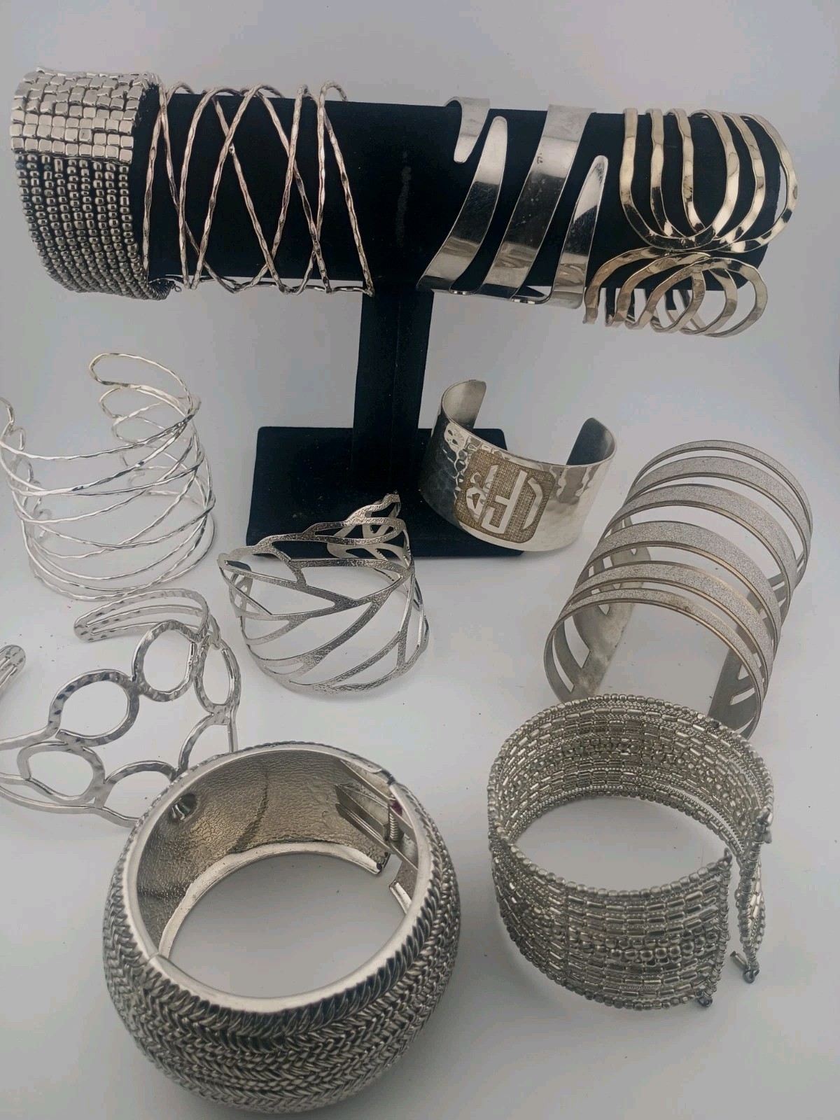 VTG Silver (Untested) Cuff Bracelet Collection Lot - image 2