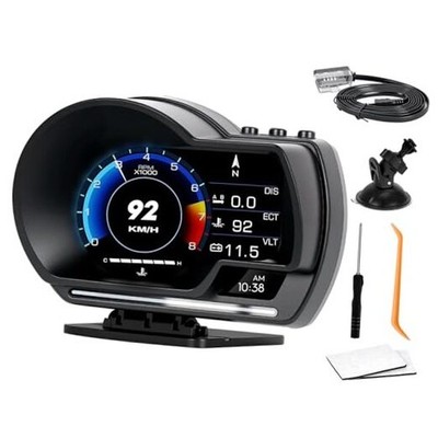OBD2 Gauge Display, Heads Up Display for Cars, Gauge with OBD GPS Dual System, 