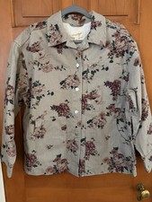 Women  s Universal Thread Western Chore Coat Khaki Floral Size Small NWT