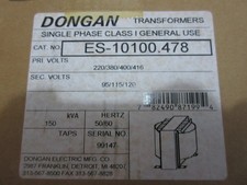 Dongan Transformer, ES-10100-478, Pri Volts 220/380/400/416, Sec Volts 95/115/12