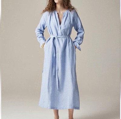 j crew blue linen dress Women's Linen-Blend Sleeveless Mini Dress (Dusty Peri, Size 8) J.Crew Factory