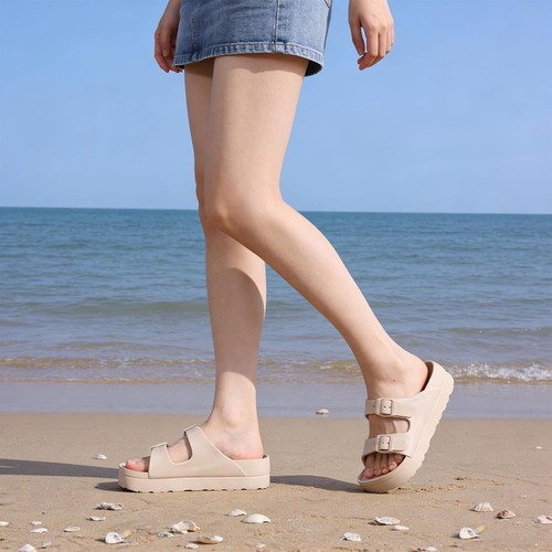 Women's Platform Sandals with Arch Support, Chunky Lightweight Foam Slip on Slid - Picture 2 of 7