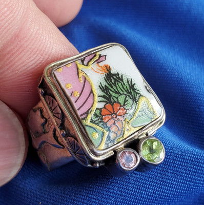 ORIGINAL MARS and Valentine Vintage Designer Floral STERLING SILVER 925 RING 6