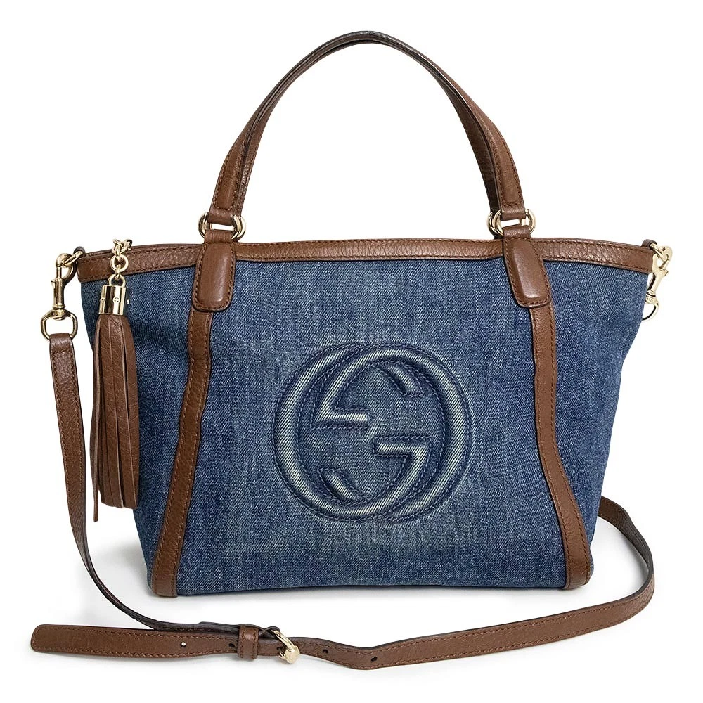 Gucci Denim Exterior Shoulder Bags Bags & Handbags for Women for