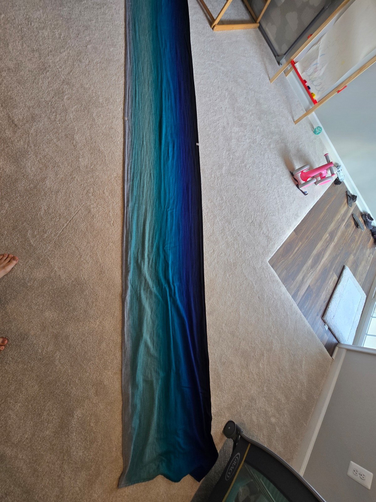 LennyLamb Airglow Woven Baby Wrap Size 6 M 4.6m Cotton Ombre Blue Teal
