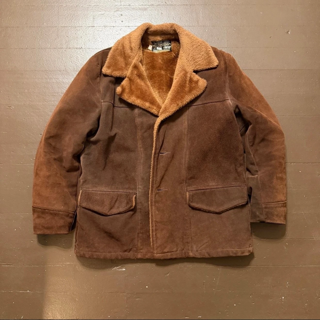 Vintage 50s 60s Leather Suede Barn Stormer Mackinaw Western Jacket - Mens Size M image 1