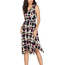 INC International Concepts Dress Women Size Medium Printed Wrap Dress Sleeveless