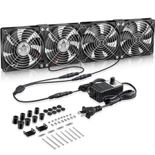 Big Airflow 4X 120mm Fans with 100V-240V AC Powered Speed Controller for DIY ...