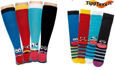 TIPPTEXX 24 6 Paar Kinder Kniestrümpfe Freche Bande mit Antiloch-Garantie Jungen & Mädchen