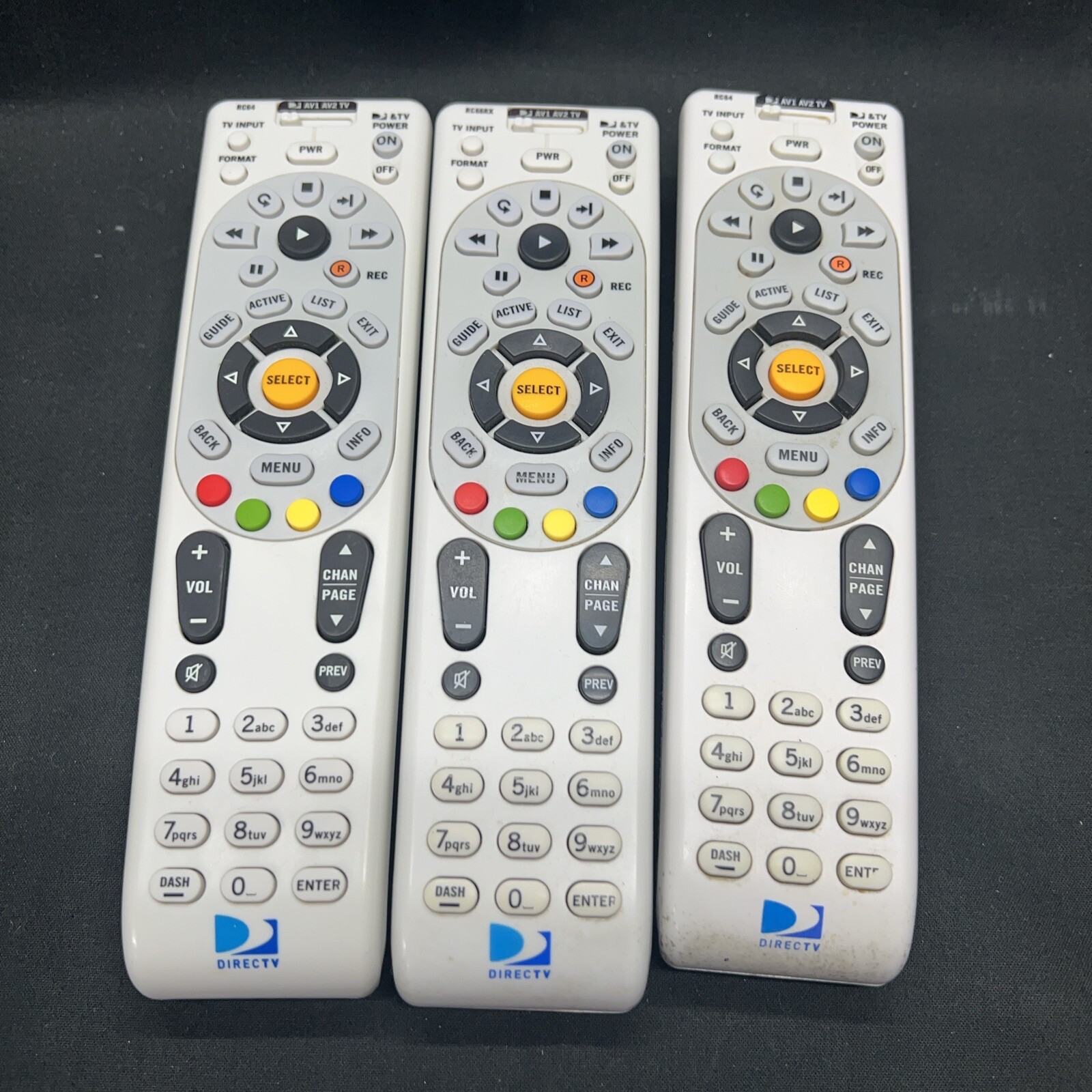 Direct Tv RC64 Rc66rx Remote Control Lot Of 3 tested works great eBay
