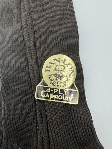 VINTAGE NATIONAL MEN'S CAPROLAN BAN-LON SOCKS 100% NYLON USA BLACK 10-13 W/TAGS - Picture 3 of 8
