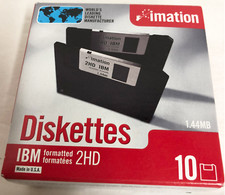 Imation Diskettes M/N: 51111-12881 - 1.44MB PKG of 10 IBM Formatted 2HD New Open