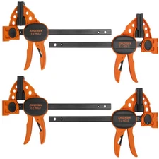 Jorgensen 4 Pack 6" Spreader/Bar Clamp Set One-Hand Light Duty E-Z Hold Clamp