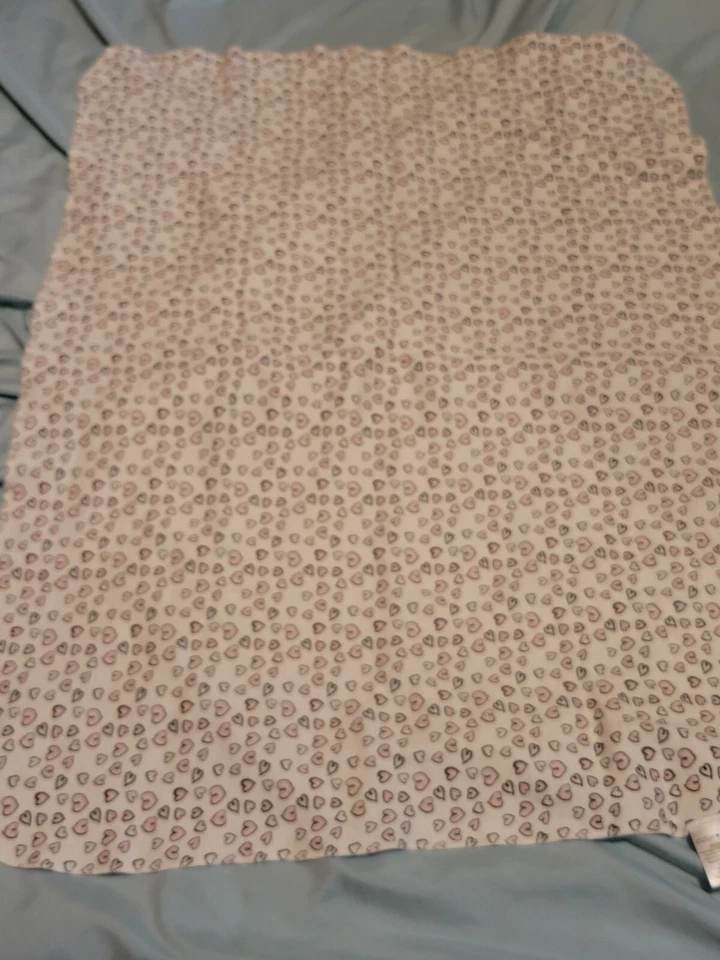 Cutie Pie Manta Bebé Blanco con Corazones Rosa Recibiendo 26 x 30 Foto 3 de 4